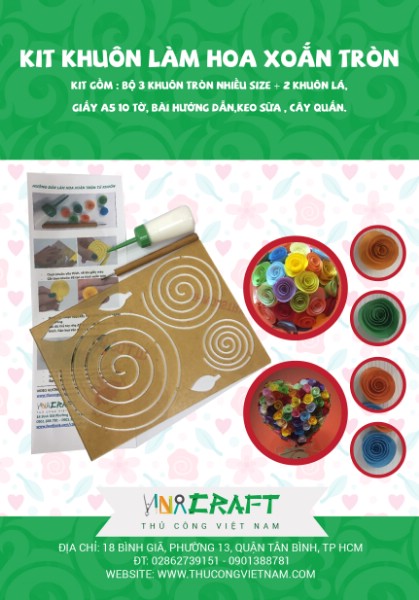 Kit khuôn làm hoa xoắn tròn